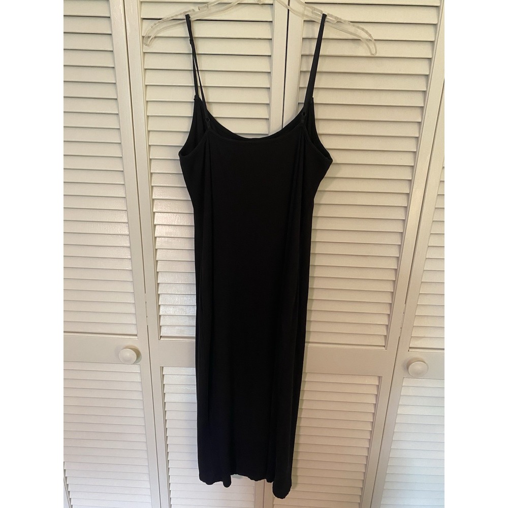 PinkBlush Maternity Dress XL Black Ribbed Maxi Sleeveless EUC Minimalist - Picture 5 of 9